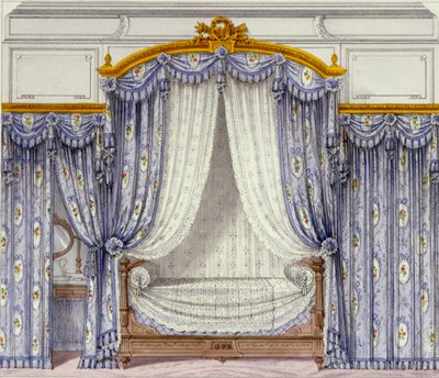 Interiör som visar möbler från en fransk tidskrift, 1850-talet av French School