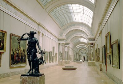 Interiörvy av Grande Galerie, 1500-1800-talet av French School