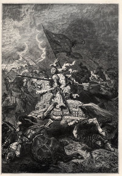 Italienska krig - Slaget vid Fornovo - Venedigförbundet besegrat av den franske kungen Karl VIII - Första italienska kriget - Slaget vid Fornoue (Fornovo) (Italien) under Karl VIII 6 juli av French School