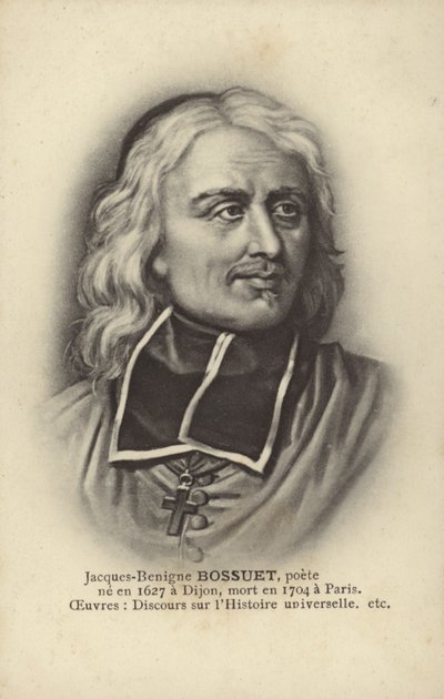 Jacques-Benigne Bossuet (1627-1704), fransk katolsk biskop, teolog och författare (litografi) av French School