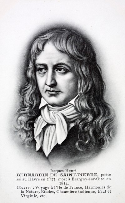 Jacques-Henri Bernardin de Saint-Pierre, fransk författare (litografi) av French School