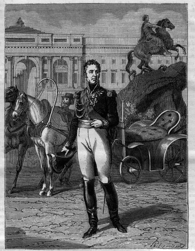 Jacques Law, Marquis de Lauriston - Porträtt av Jacques Alexandre Bernard Law, Marquis de Lauriston, marechal av Frankrike (1768-1828) - i "History of the empire following the history of the consulat"" av Adolphe Thiers - 1879 - privat samling av French School