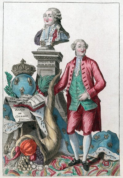 Jacques Necker (1732-1804) - Great Necker, din kloka försiktighet, kommer att göra våra hjärtan glada; du bringar tillbaka överflöd, under Ludvig XVI:s välbehag - överflödshorn - av French School