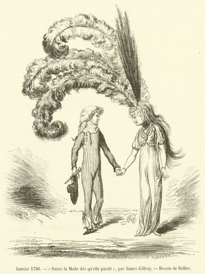 Januari 1796, Seize Fashion så snart det dyker upp (gravyr) av French School