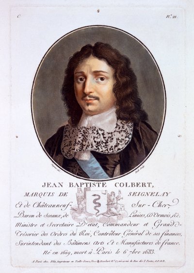 Jean-Baptiste Colbert, Marquis de Seignelay, från Portraits of Great Men, Illustrious Women, and Memorable Subjects of France, publicerad 1787-92 av French School