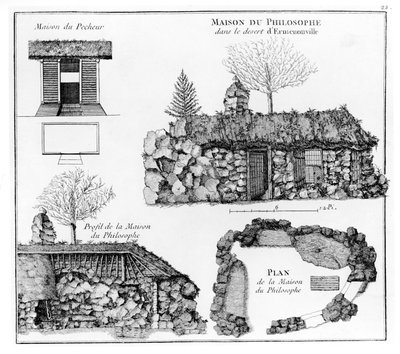 Jean-Jacques Rousseaus Hermitage i Ermenonville (se även 430491) av French School