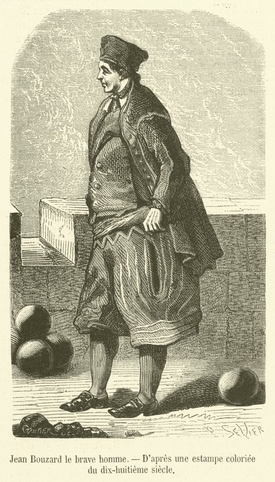 Jean Bouzard den modige mannen (gravyr) av French School