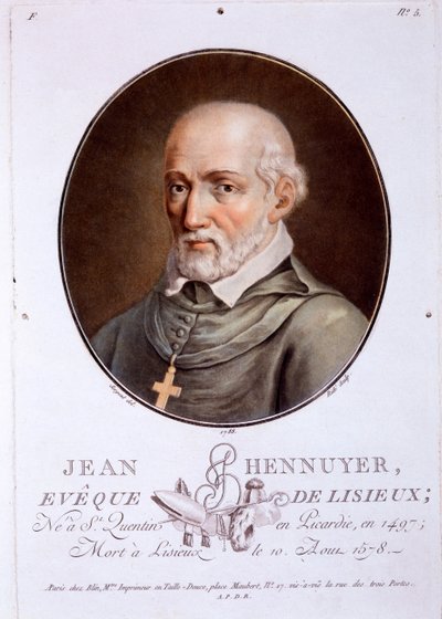 Jean Hainier, biskop av Lisieux, från Portraits of Great Men, Illustrious Women, and Memorable Subjects of France, publicerad 1787-92 av French School