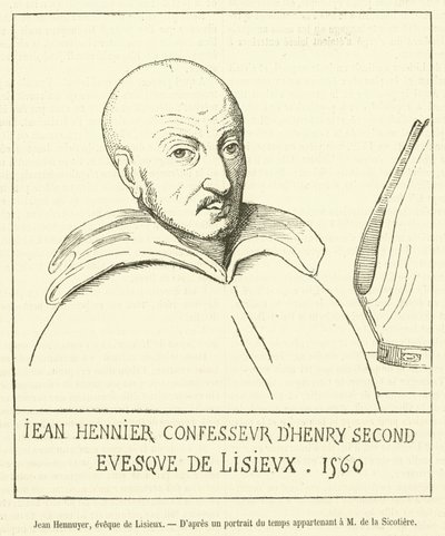 Jean Hénuier, biskop av Lisieux (gravyr) av French School
