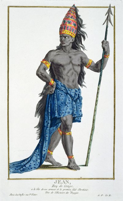Jean, kung av Kongo, graverad av Pierre Duflos (1742-1816), 1780 (kopparstick) av French School