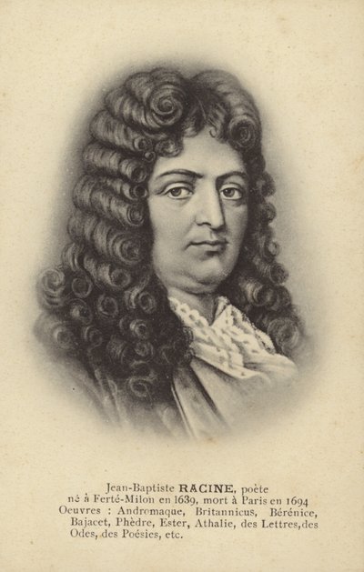 Jean Racine (1639-1699), fransk dramatiker (litografi) av French School