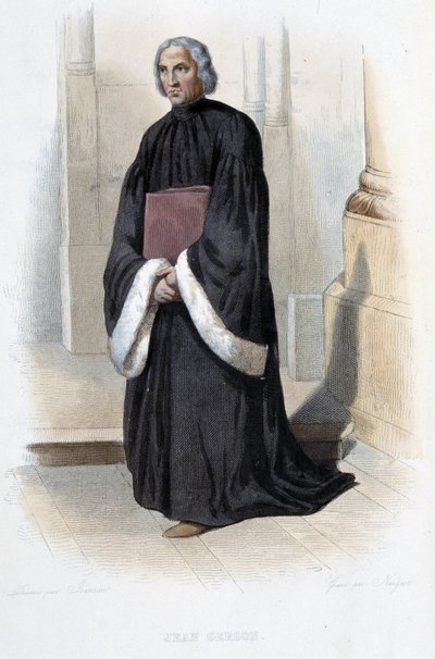 Jean de Gerson, fransk predikant och teolog (1363-1429) - i "" Le Plutarque francais", av Mennechet, Paris av French School