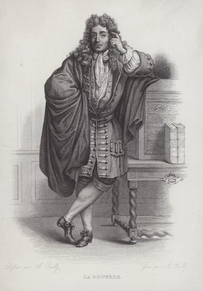 Jean de La Bruyere, fransk filosof, moralist och författare (gravyr) av French School