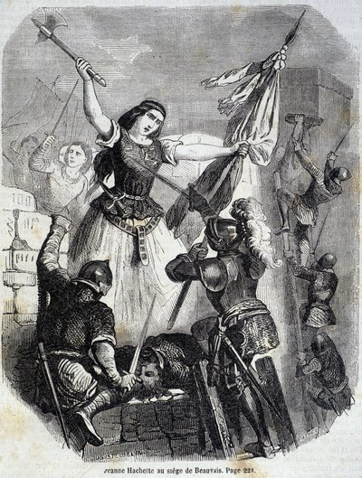 Jeanne Hachette i Beauvais 1472 - i "Histoire de France" av L.-P. Anquetil av French School