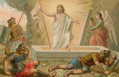 Jesus Kristus stiger upp ur sin grav av French School