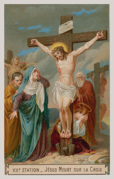 Jesus dör på korset. Korsets tolfte station av French School