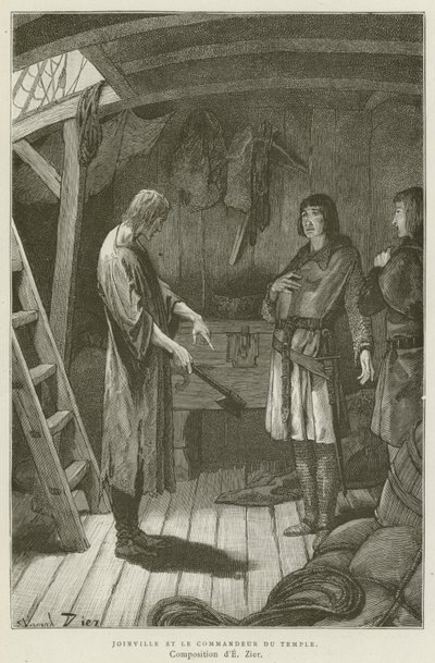 Joinville And The Commander Of The Temple (gravyr) av French School