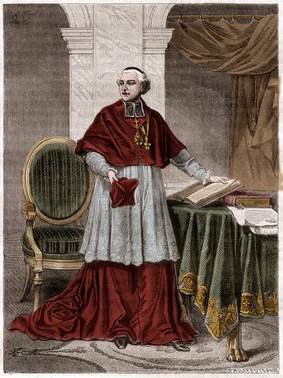 Joseph Fesch (1763-1839), fransk kardinal - gravyr 1879 - Porträtt av kardinal Joseph Fesch, farbror till Napoleon Bonaparte (1763-1839) - i "Imperiets historia efter konsulatets historia" av Adolphe Thiers - 1879 - privat samling av French School