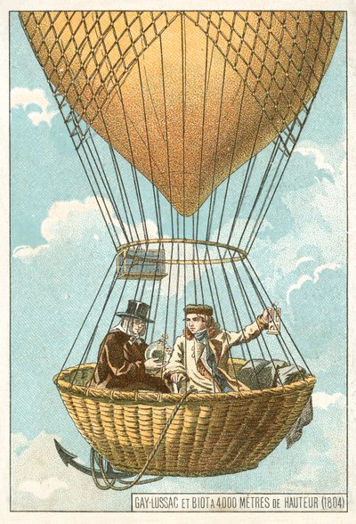 Joseph Louis Gay-Lussac och Jean-Baptiste Biot i en ballong på 4000 meters höjd av French School