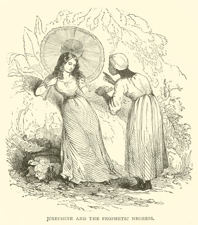 Josephine och den profetiska svarta kvinnan (gravyr) av French School
