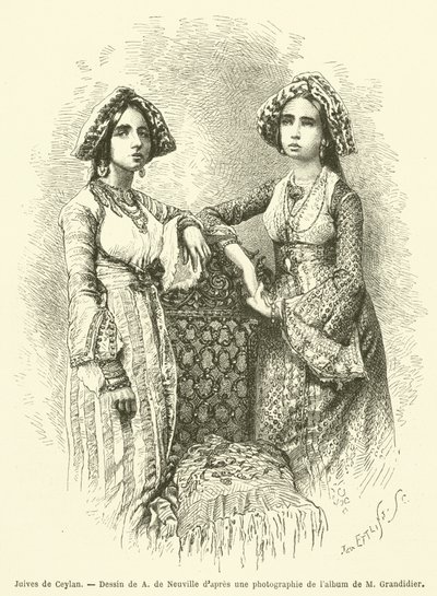 Judinnor från Ceylon (gravyr) av French School