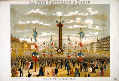 Jules Grevy (1807-1891) Frankrikes president närvarar vid firandet av Bastiljdagen den 14 juli 1880 i Paris av French School