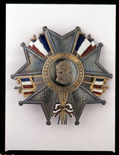 Juli Monarchy - Monarchy of July - Plaquet of the Grand Cross, Louis Philippe 1st: "" Honor et Homeland"" - (bild av Henrik IV) coll. Soldater från Antan av French School