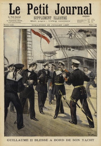 Kaiser Wilhelm II av Tyskland skadades ombord på sin yacht, 1897 av French School