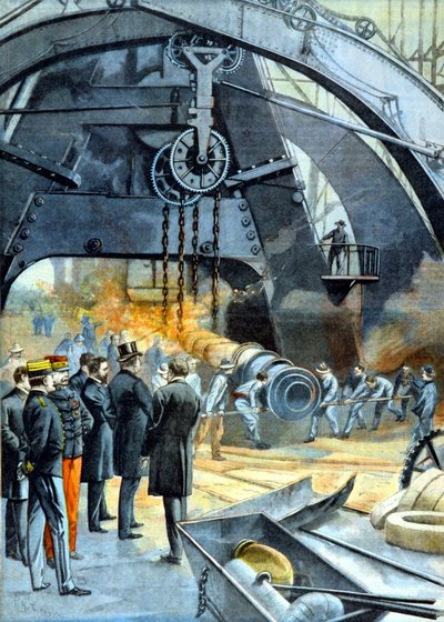 Kung Carlos I (Karl I av Portugal) på Ateliers du Creusot i "" Le Peute Parisien"" från 1899-02-26 av French School