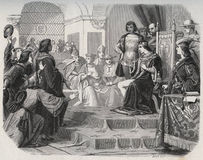 Kung Ludvig XII utropade folkets fader till Generalstaterna i Tours den 14 maj 1506 - "Louis XII förklarade folkets fader" av French School