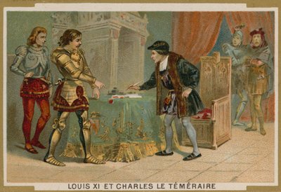 Kung Ludvig XI av Frankrike och Karl den djärve, hertig av Bourgogne av French School