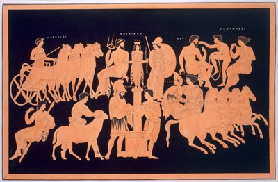 Kung Oenomaus, Hippodamia och olympiska gudar, publicerad 1808-10 av French School