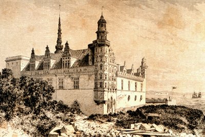 Kronborgs slott, Hilleröd, Danmark, 1850-talet, från `La Tour du Monde, publicerat Paris, 1860-talet av French School