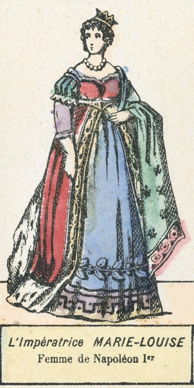 Kejsarinnan Marie-Louise, Napoleon I:s hustru (färgad gravyr) av French School