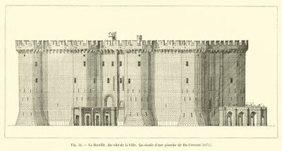 La Bastide, från stadens sida, faksimil av en tallrik av Du Cerceau, 1575 av French School