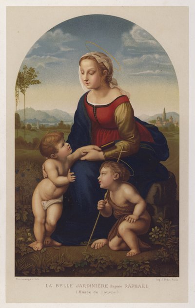 La Belle Jardiniere efter Rafael, Louvren (kromolit) av French School