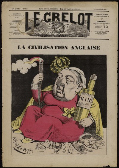 La Civilization Anglaise - baserad på Gin (färg litho) av French School