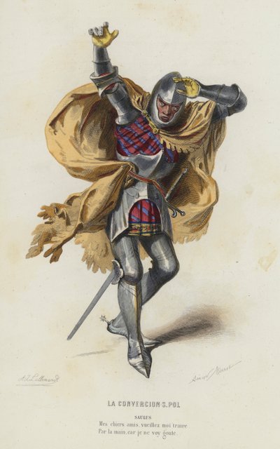 La Convercion S Pol (färgad gravyr) av French School