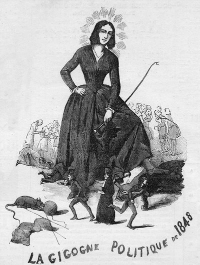 Den politiska Gigogne 1848 (George Sand (Aurore Dupin, Baronne Dudevant) (1804-1876) fransk författare). av French School