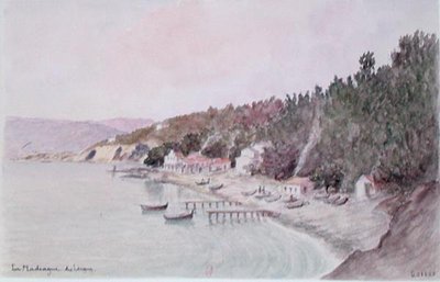 La Madrague des Lecques (akvarell på papper) av French School