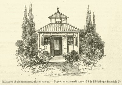 Huset där Swedenborg hade sina visioner (gravyr) av French School