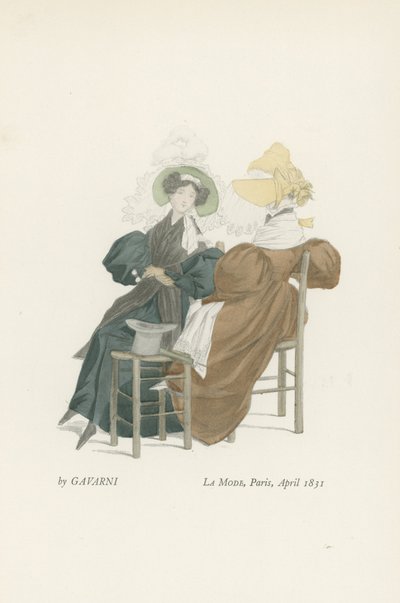 Mode, Paris, april 1831 av French School