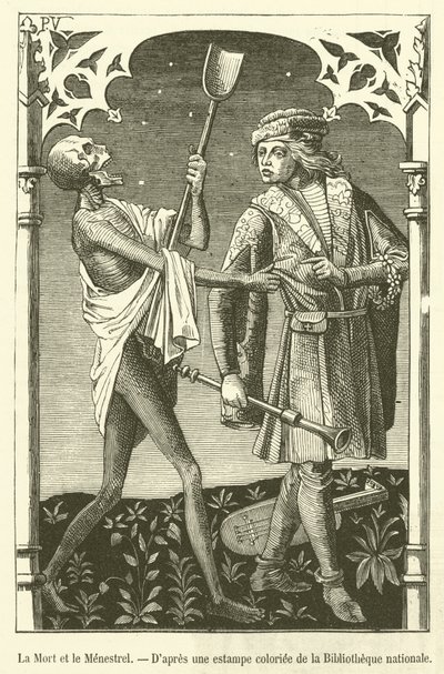 Death and the Minstrel (gravyr) av French School