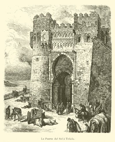 Puerta del Sol i Toledo (gravyr) av French School