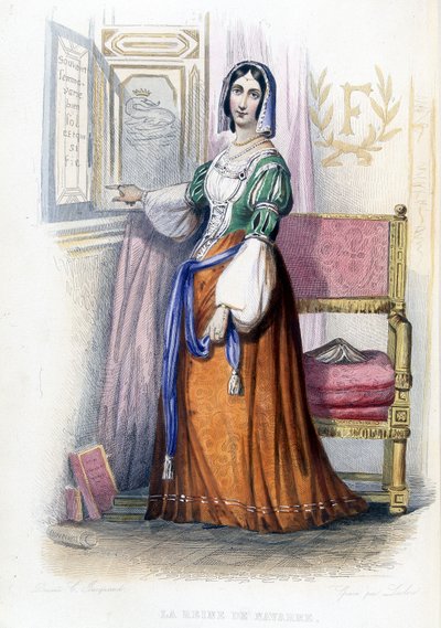 Drottningen av Navarra (Margarita?) - i "" Le Plutarque francais"", red. Mennechet av French School