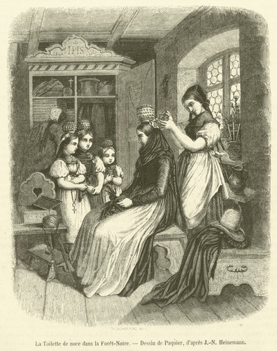 Bröllopstoaletten i Schwarzwald (gravyr) av French School