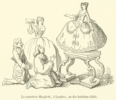 Sångaren Minghetti, i London, på 1700-talet (gravyr) av French School