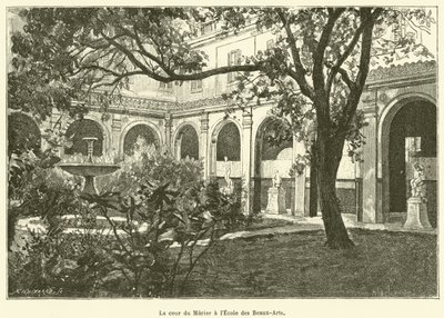 Muriers innergård vid Ecole des Beaux-Arts (gravyr) av French School