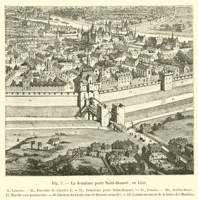 Den andra Porte Saint-Honore, 1450 av French School