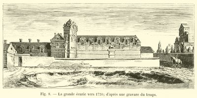 Det stora stallet omkring 1720; från en gravyr av tiden av French School